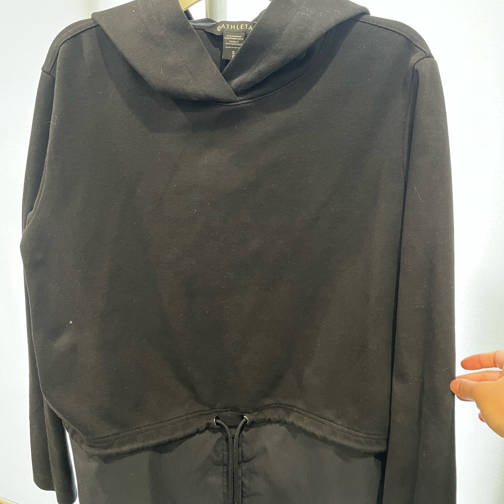 Athleta Black Hoodie with Drawstring Hem